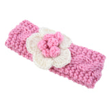 Fashion soft Baby winter Keep Warm Flower Knitting wool Infant Kids Girl Hairband