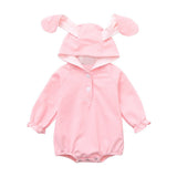 Infant baby girl romper Boys Solid Cartoon Rabbit Ear