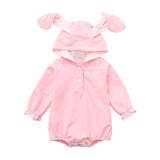 Infant baby girl romper Boys Solid Cartoon Rabbit Ear