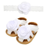 Baby Girls Rose Lace Cuty Fashion footwear shoes With Hairband baby set princess