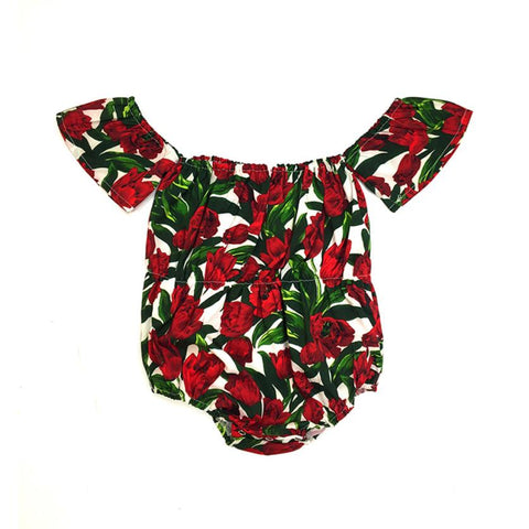 summer short sleeve pajamas for girls Newborn Infant Baby Floral Ruffles Romper Jumpsuit