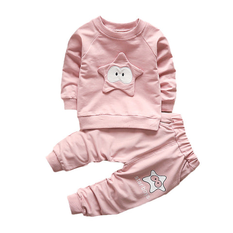 2019 Baby Girls Kids Clothes 2PCS Solid Long Sleeve T-shirt Tops + Pants