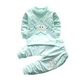 2019 Baby Girls Kids Clothes 2PCS Solid Long Sleeve T-shirt Tops + Pants