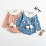 Baby Knitted Rompers Sweater Baby Girl Long-sleeve Knitted Overalls