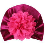 Fashion Newborn Baby Boy Girl Floral Pleuche Hat