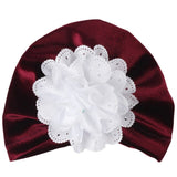Fashion Newborn Baby Boy Girl Floral Pleuche Hat