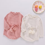Newborn Infant Baby Boy Girl Bodysuit Knitted Jumpsuit Long Sleeve