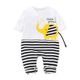 Elephant Striped Romper Jumpsuit Clothes Outfits ropa mujer