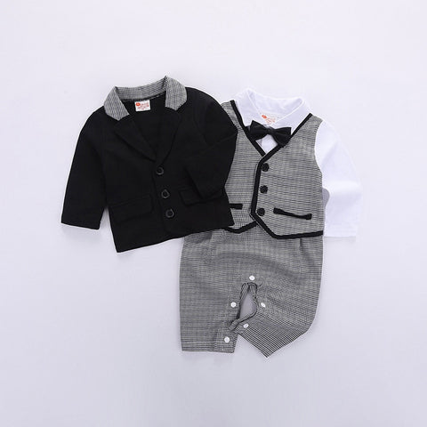Toddler Kids Baby Boy Clothes Formal Suit  Bowtie Gentleman Coat T-Shirt Pants