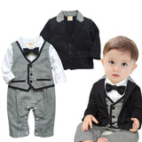 Toddler Kids Baby Boy Clothes Formal Suit  Bowtie Gentleman Coat T-Shirt Pants